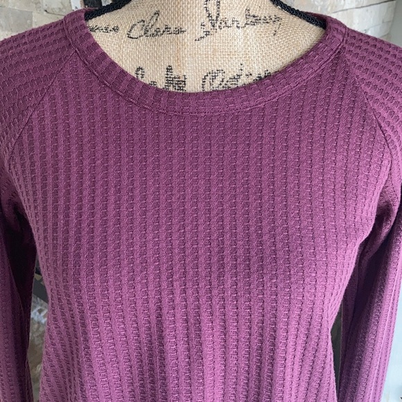 Chaser maroon plum waffle weave long sleeve shirt - Picture 3 of 16